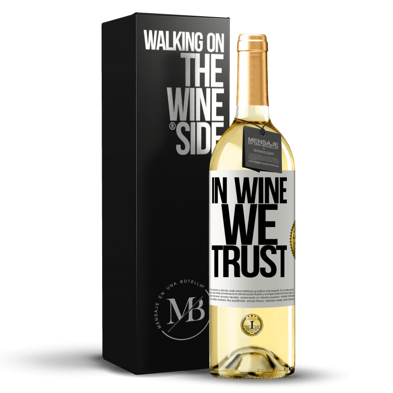 29,95 € Spedizione Gratuita | Vino bianco Edizione WHITE in wine we trust Etichetta Bianca. Etichetta personalizzabile Vino giovane Raccogliere 2024 Verdejo