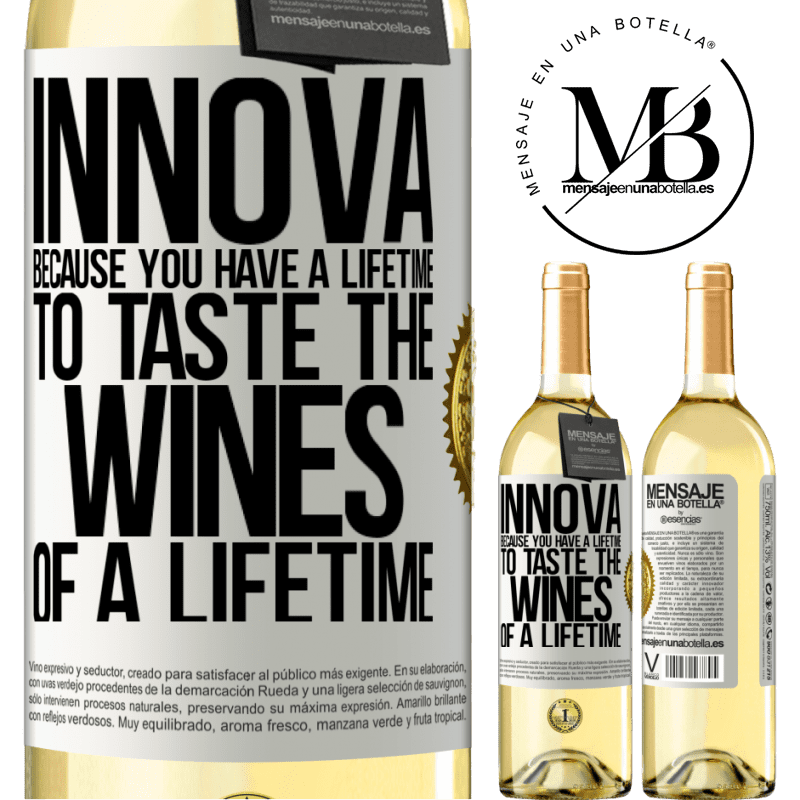 29,95 € Free Shipping | White Wine WHITE Edition Innova, because you have a lifetime to taste the wines of a lifetime White Label. Customizable label Young wine Harvest 2024 Verdejo