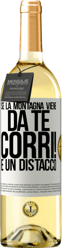 29,95 € Spedizione Gratuita | Vino bianco Edizione WHITE Se la montagna viene da te ... Corri! È un distacco Etichetta Bianca. Etichetta personalizzabile Vino giovane Raccogliere 2025 Verdejo