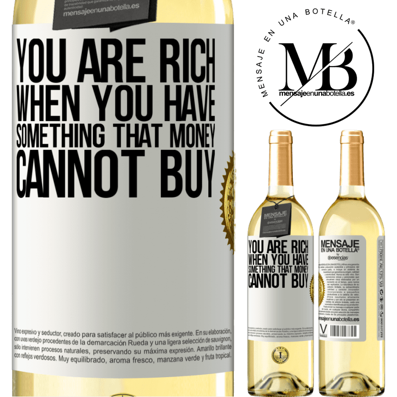 29,95 € Free Shipping | White Wine WHITE Edition You are rich when you have something that money cannot buy White Label. Customizable label Young wine Harvest 2022 Verdejo