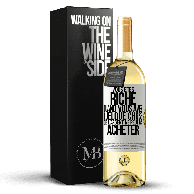 29,95 € Envoi gratuit | Vin blanc Édition WHITE Vous êtes riche quand vous avez quelque chose que l'argent ne peut pas acheter Étiquette Blanche. Étiquette personnalisable Vin jeune Récolte 2024 Verdejo