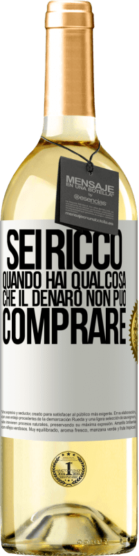29,95 € Spedizione Gratuita | Vino bianco Edizione WHITE Sei ricco quando hai qualcosa che il denaro non può comprare Etichetta Bianca. Etichetta personalizzabile Vino giovane Raccogliere 2025 Verdejo