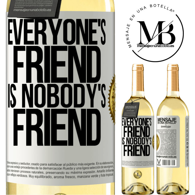 29,95 € Free Shipping | White Wine WHITE Edition Everyone's friend is nobody's friend White Label. Customizable label Young wine Harvest 2022 Verdejo