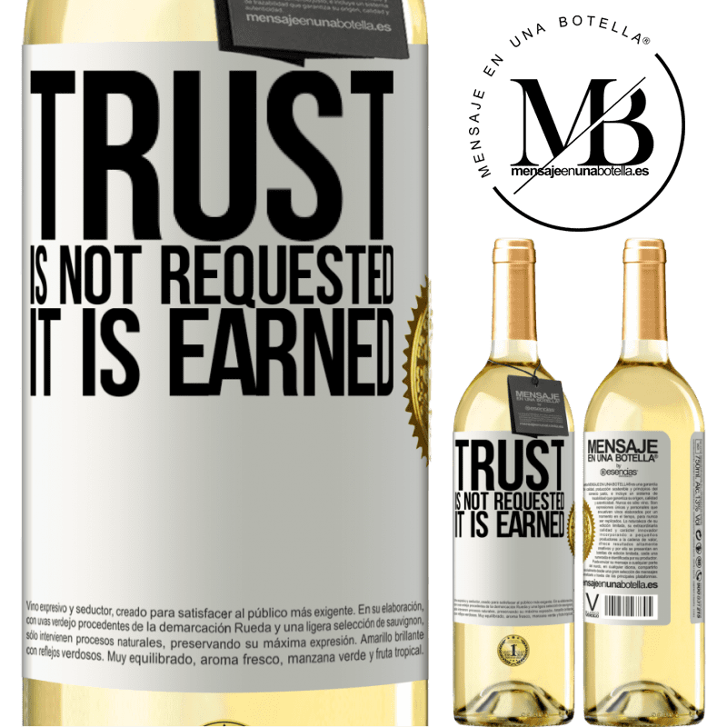 29,95 € Free Shipping | White Wine WHITE Edition Trust is not requested, it is earned White Label. Customizable label Young wine Harvest 2022 Verdejo