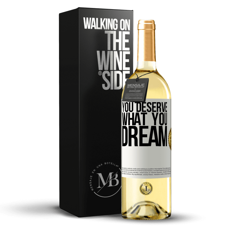 29,95 € 送料無料 | 白ワイン WHITEエディション あなたは夢に値する ホワイトラベル. カスタマイズ可能なラベル 若いワイン 収穫 2023 Verdejo