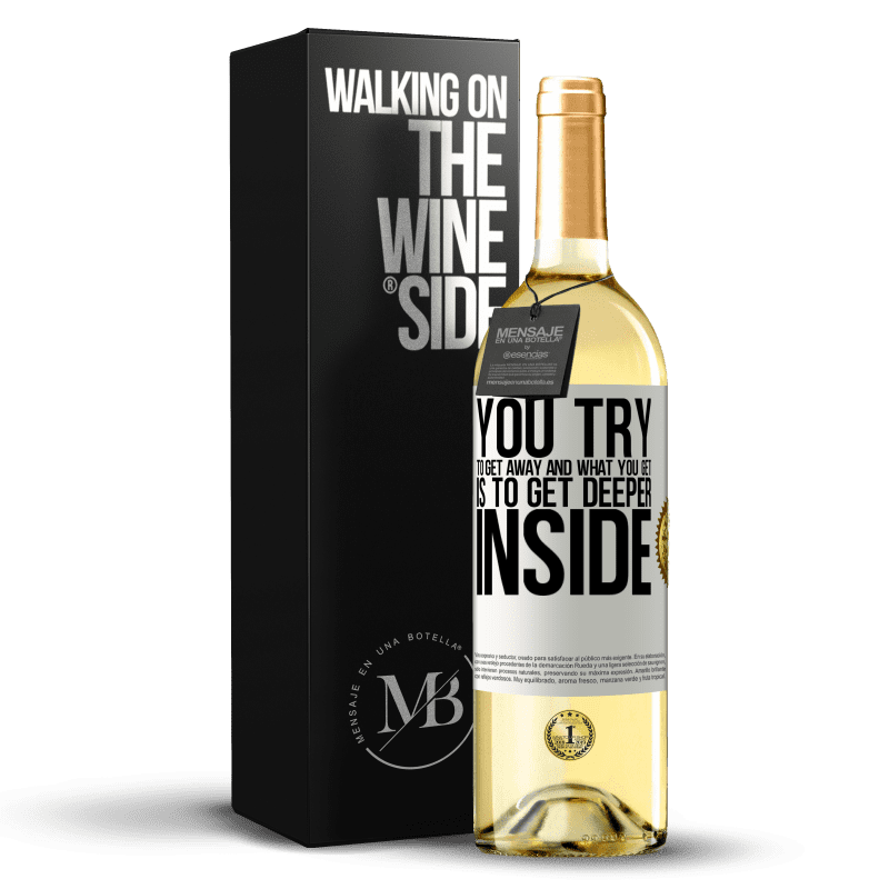 29,95 € Free Shipping | White Wine WHITE Edition You try to get away and what you get is to get deeper inside White Label. Customizable label Young wine Harvest 2023 Verdejo