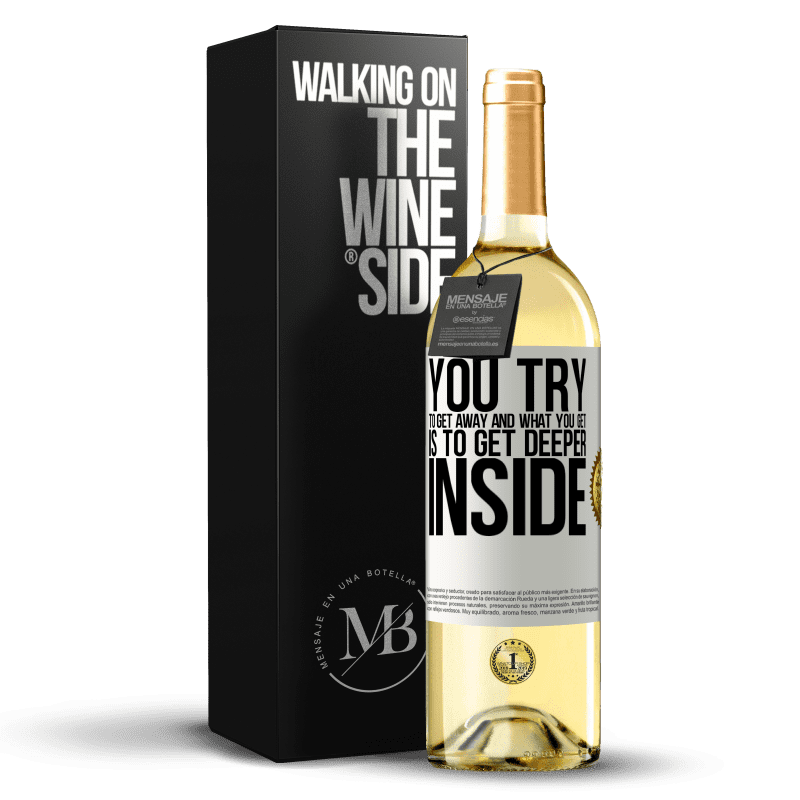 29,95 € Free Shipping | White Wine WHITE Edition You try to get away and what you get is to get deeper inside White Label. Customizable label Young wine Harvest 2024 Verdejo