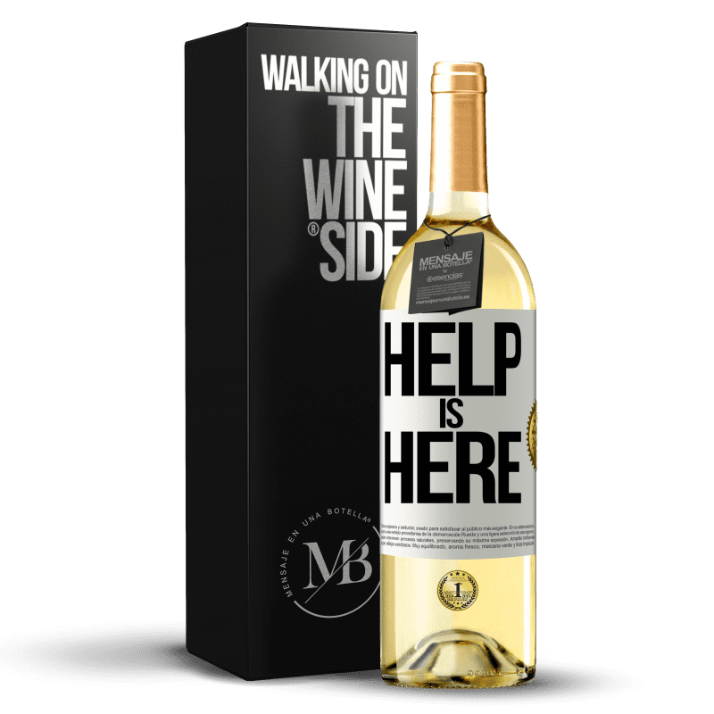 29,95 € Бесплатная доставка | Белое вино Издание WHITE Help is Here Белая этикетка. Настраиваемая этикетка Молодое вино Урожай 2023 Verdejo