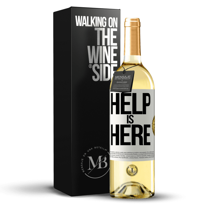 29,95 € Spedizione Gratuita | Vino bianco Edizione WHITE Help is Here Etichetta Bianca. Etichetta personalizzabile Vino giovane Raccogliere 2024 Verdejo