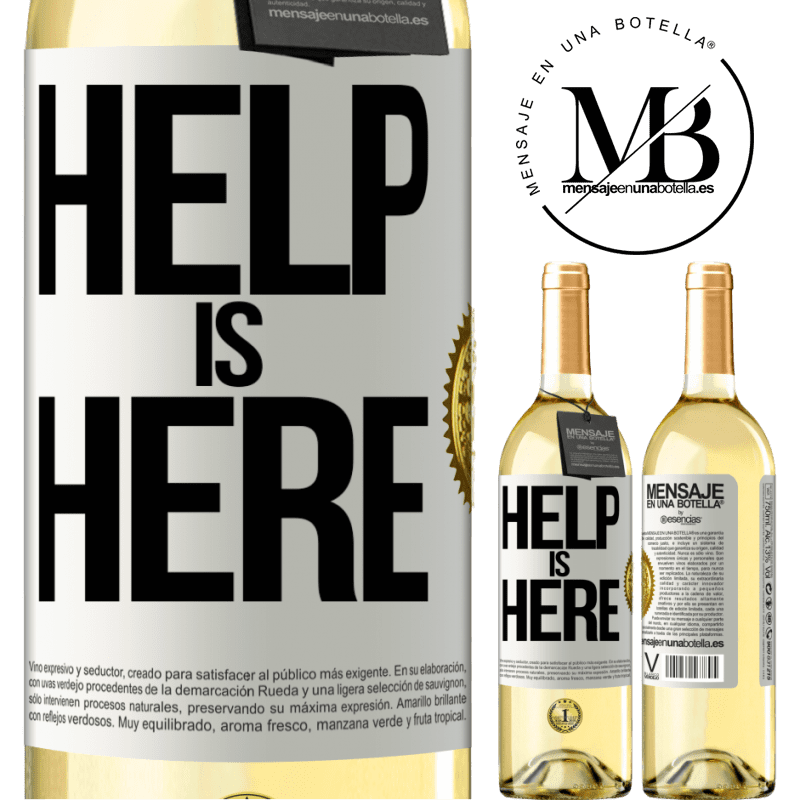 29,95 € Envio grátis | Vinho branco Edição WHITE Help is Here Etiqueta Branca. Etiqueta personalizável Vinho jovem Colheita 2024 Verdejo