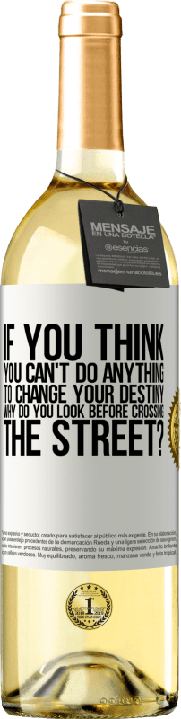 «If you think you can't do anything to change your destiny, why do you look before crossing the street?» WHITE Edition