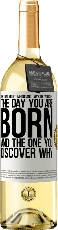 29,95 € | White Wine WHITE Edition The two most important days of your life: The day you are born and the one you discover why White Label. Customizable label Young wine Harvest 2024 Verdejo