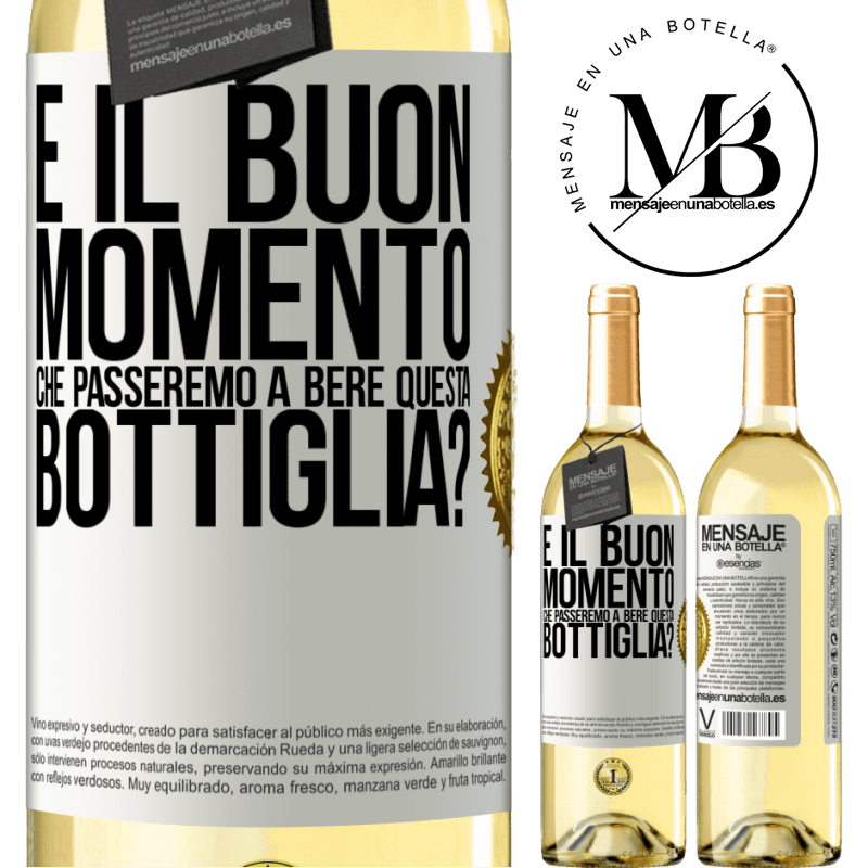29,95 € Spedizione Gratuita | Vino bianco Edizione WHITE e il buon momento che passeremo a bere questa bottiglia? Etichetta Bianca. Etichetta personalizzabile Vino giovane Raccogliere 2024 Verdejo