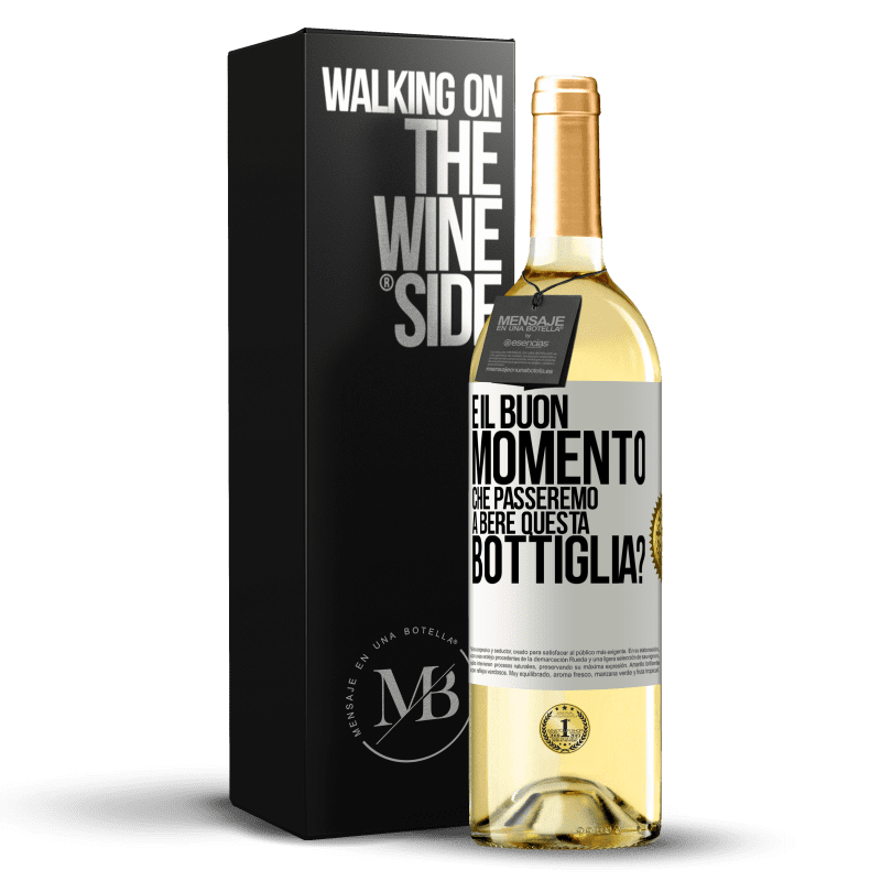 29,95 € Spedizione Gratuita | Vino bianco Edizione WHITE e il buon momento che passeremo a bere questa bottiglia? Etichetta Bianca. Etichetta personalizzabile Vino giovane Raccogliere 2024 Verdejo