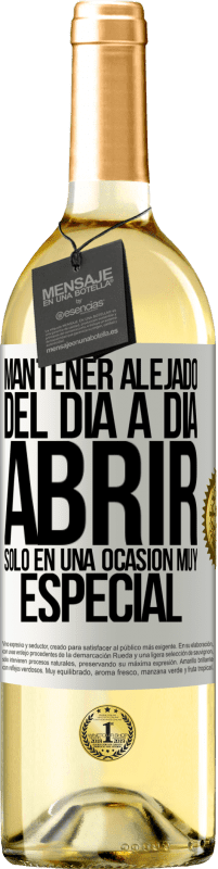 29,95 € | Vino Blanco Edición WHITE Mantener alejado del día a día. Abrir sólo en una ocasión muy especial Etiqueta Blanca. Etiqueta personalizable Vino joven Cosecha 2024 Verdejo