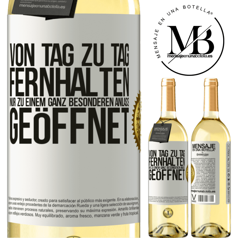 29,95 € Kostenloser Versand | Weißwein WHITE Ausgabe Vom alltäglichen fernhalten. Nur zu einem ganz besonderen Anlass öffnen Weißes Etikett. Anpassbares Etikett Junger Wein Ernte 2024 Verdejo