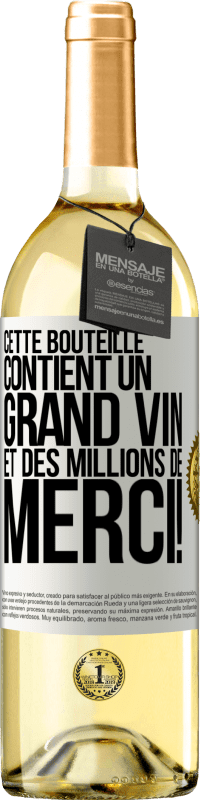 29,95 € | Vin blanc Édition WHITE Cette bouteille contient un grand vin et des millions de MERCI! Étiquette Blanche. Étiquette personnalisable Vin jeune Récolte 2025 Verdejo