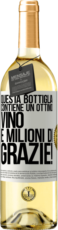 29,95 € | Vino bianco Edizione WHITE Questa bottiglia contiene un ottimo vino e milioni di GRAZIE! Etichetta Bianca. Etichetta personalizzabile Vino giovane Raccogliere 2023 Verdejo