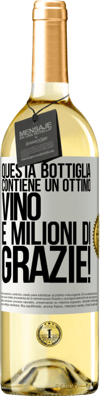 29,95 € Spedizione Gratuita | Vino bianco Edizione WHITE Questa bottiglia contiene un ottimo vino e milioni di GRAZIE! Etichetta Bianca. Etichetta personalizzabile Vino giovane Raccogliere 2025 Verdejo