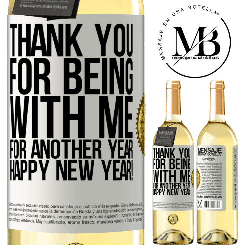 29,95 € Free Shipping | White Wine WHITE Edition Thank you for being with me for another year. Happy New Year! White Label. Customizable label Young wine Harvest 2024 Verdejo