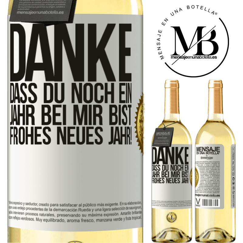 29,95 € Kostenloser Versand | Weißwein WHITE Ausgabe Danke, dass du noch ein Jahr an meiner Seite bist. Frohes neues Jahr! Weißes Etikett. Anpassbares Etikett Junger Wein Ernte 2024 Verdejo