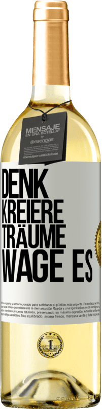 29,95 € | Weißwein WHITE Ausgabe Denk. Kreiere. Träume. Wage es Weißes Etikett. Anpassbares Etikett Junger Wein Ernte 2023 Verdejo