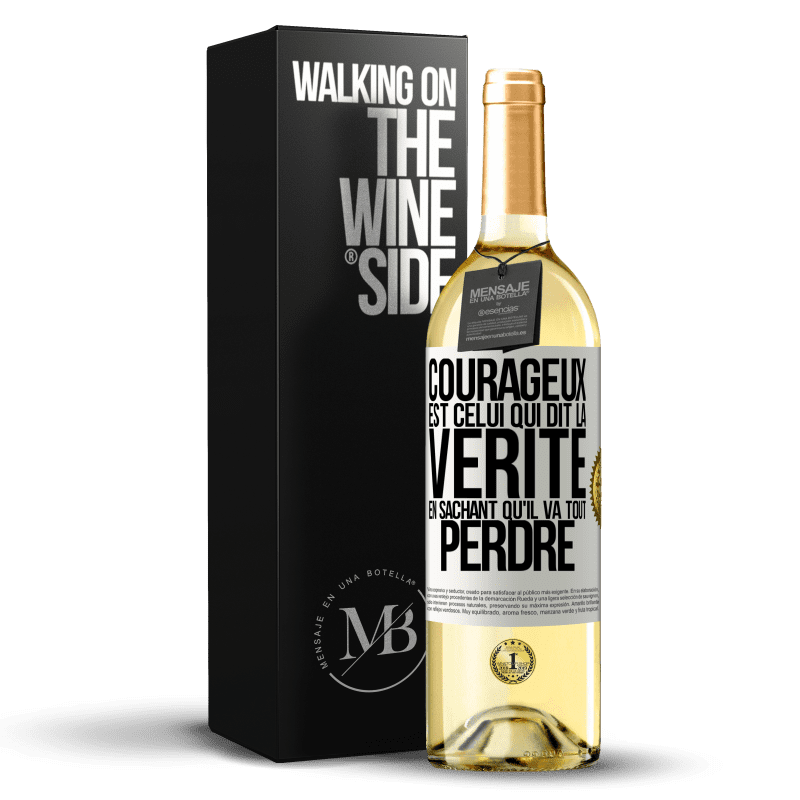 29,95 € Envoi gratuit | Vin blanc Édition WHITE Courageux est celui qui dit la vérité en sachant qu'il va tout perdre Étiquette Blanche. Étiquette personnalisable Vin jeune Récolte 2024 Verdejo