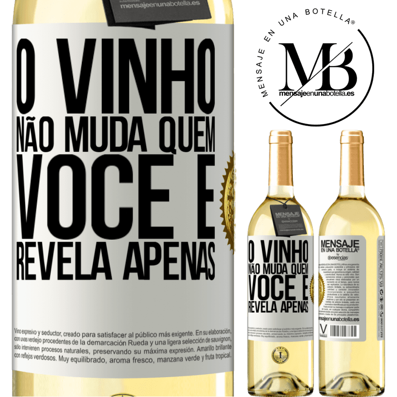 29,95 € Envio grátis | Vinho branco Edição WHITE O vinho não muda quem você é. Revela apenas Etiqueta Branca. Etiqueta personalizável Vinho jovem Colheita 2023 Verdejo