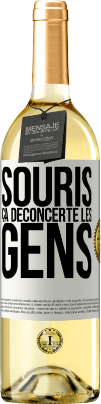 29,95 € | Vin blanc Édition WHITE Souris, ça déconcerte les gens Étiquette Blanche. Étiquette personnalisable Vin jeune Récolte 2023 Verdejo