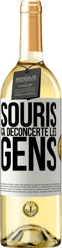 29,95 € | Vin blanc Édition WHITE Souris, ça déconcerte les gens Étiquette Blanche. Étiquette personnalisable Vin jeune Récolte 2024 Verdejo