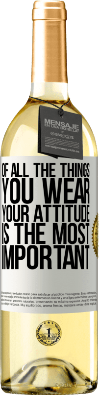 29,95 € | Белое вино Издание WHITE Из всех вещей, которые вы носите, ваше отношение является наиболее важным Белая этикетка. Настраиваемая этикетка Молодое вино Урожай 2023 Verdejo