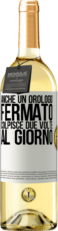 29,95 € | Vino bianco Edizione WHITE Anche un orologio fermato colpisce due volte al giorno Etichetta Bianca. Etichetta personalizzabile Vino giovane Raccogliere 2024 Verdejo