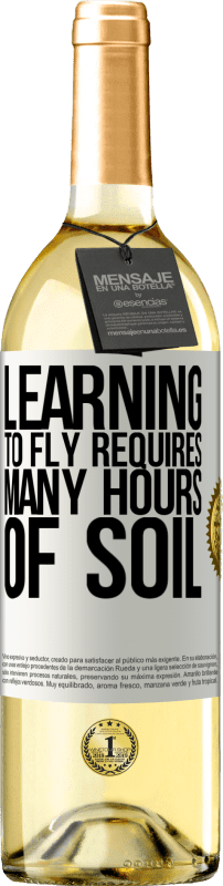 29,95 € 免费送货 | 白葡萄酒 WHITE版 学习飞行需要很多小时的时间 白标. 可自定义的标签 青年酒 收成 2023 Verdejo