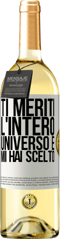 29,95 € | Vino bianco Edizione WHITE Ti meriti l'intero universo e mi hai scelto Etichetta Bianca. Etichetta personalizzabile Vino giovane Raccogliere 2024 Verdejo