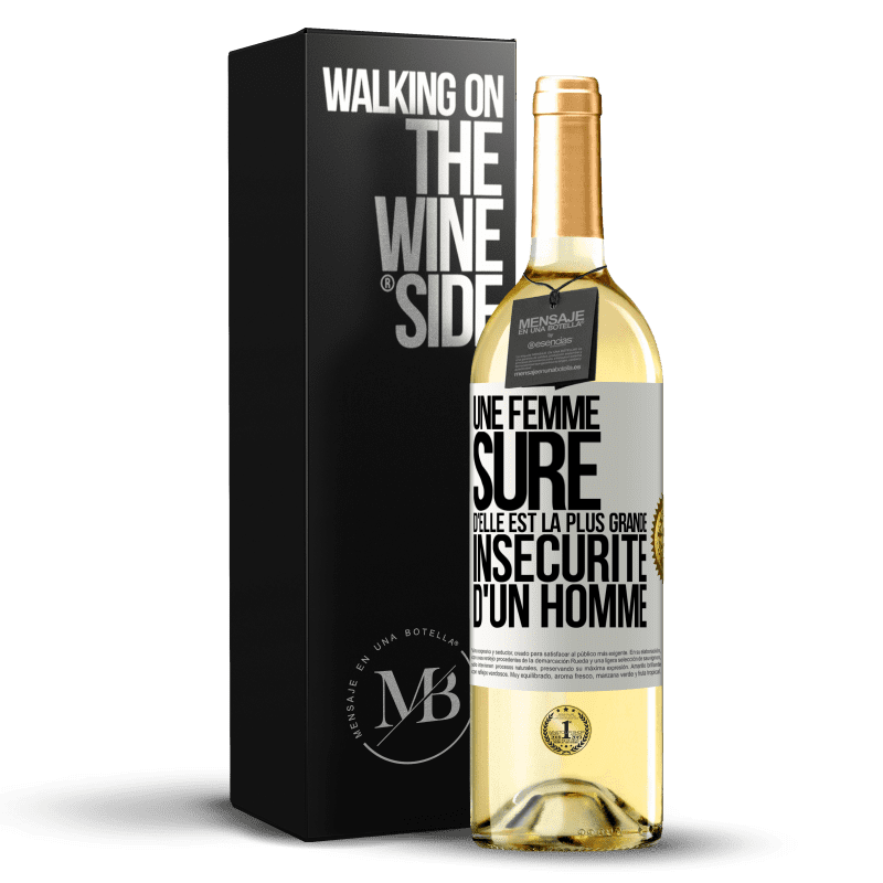 29,95 € Envoi gratuit | Vin blanc Édition WHITE Une femme sûre d'elle est la plus grande insécurité d'un homme Étiquette Blanche. Étiquette personnalisable Vin jeune Récolte 2024 Verdejo