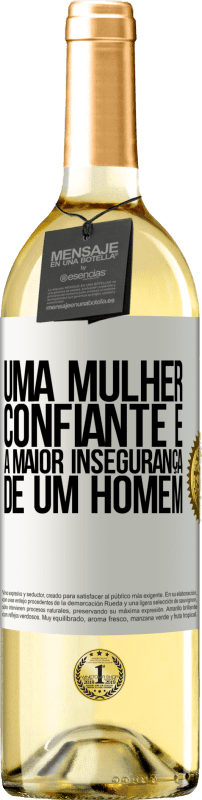 29,95 € | Vinho branco Edição WHITE Uma mulher confiante é a maior insegurança de um homem Etiqueta Branca. Etiqueta personalizável Vinho jovem Colheita 2024 Verdejo