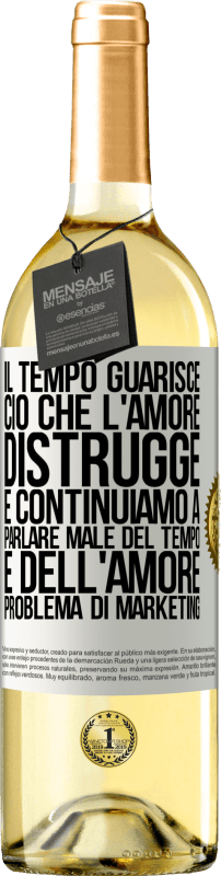 29,95 € Spedizione Gratuita | Vino bianco Edizione WHITE Il tempo guarisce ciò che l'amore distrugge. E continuiamo a parlare male del tempo e dell'amore. Problema di marketing Etichetta Bianca. Etichetta personalizzabile Vino giovane Raccogliere 2025 Verdejo