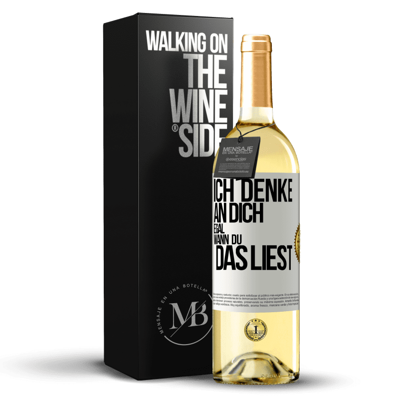 29,95 € Kostenloser Versand | Weißwein WHITE Ausgabe Ich denke an dich. Egal, wann du das liest Weißes Etikett. Anpassbares Etikett Junger Wein Ernte 2023 Verdejo