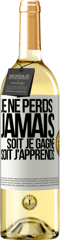 29,95 € | Vin blanc Édition WHITE Je ne perds jamais. Soit je gagne, soit j'apprends Étiquette Blanche. Étiquette personnalisable Vin jeune Récolte 2024 Verdejo