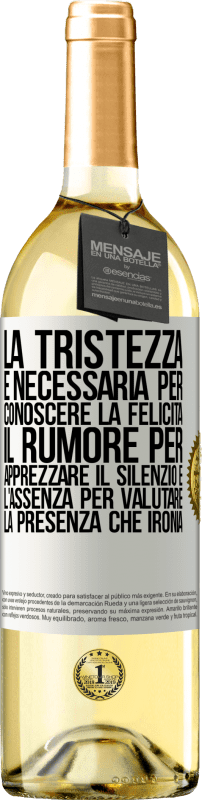 29,95 € | Vino bianco Edizione WHITE La tristezza è necessaria per conoscere la felicità, il rumore per apprezzare il silenzio e l'assenza per valutare la Etichetta Bianca. Etichetta personalizzabile Vino giovane Raccogliere 2025 Verdejo
