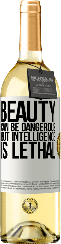 29,95 € | Белое вино Издание WHITE Красота может быть опасна, но интеллект смертелен Белая этикетка. Настраиваемая этикетка Молодое вино Урожай 2023 Verdejo