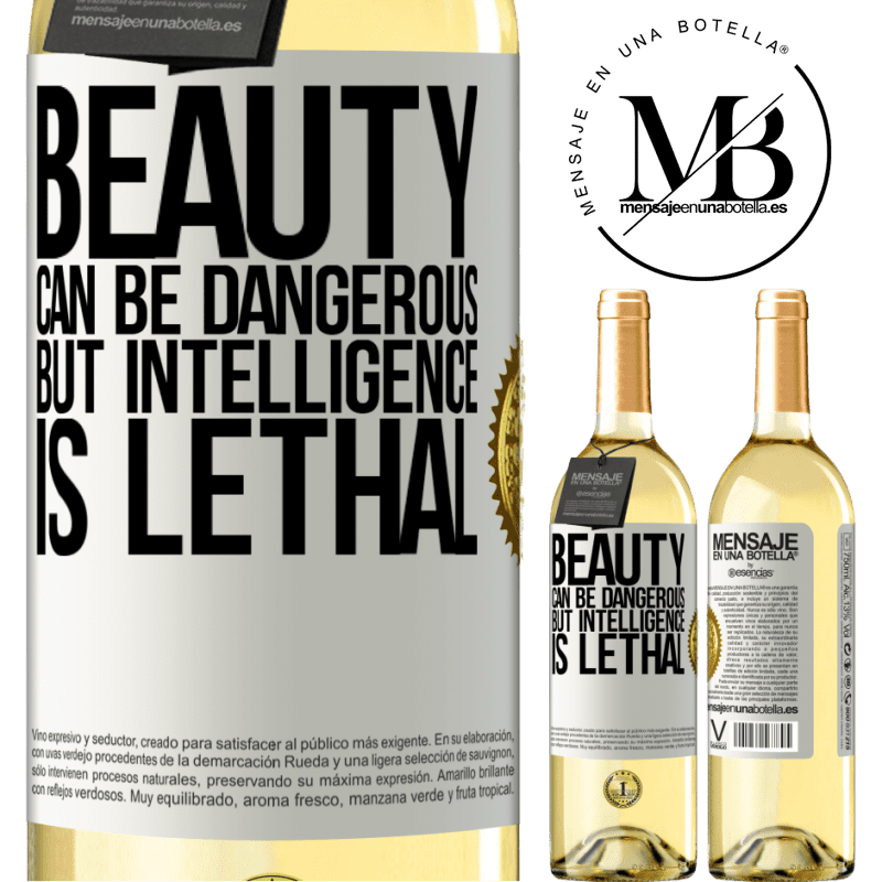 29,95 € Free Shipping | White Wine WHITE Edition Beauty can be dangerous, but intelligence is lethal White Label. Customizable label Young wine Harvest 2024 Verdejo