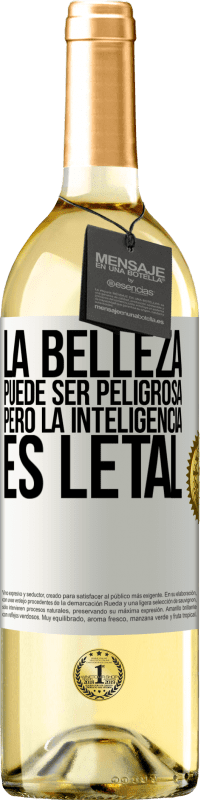 29,95 € | Vino Blanco Edición WHITE La belleza puede ser peligrosa, pero la inteligencia es letal Etiqueta Blanca. Etiqueta personalizable Vino joven Cosecha 2023 Verdejo
