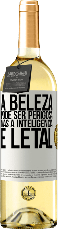 29,95 € | Vinho branco Edição WHITE A beleza pode ser perigosa, mas a inteligência é letal Etiqueta Branca. Etiqueta personalizável Vinho jovem Colheita 2025 Verdejo