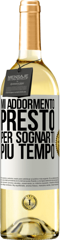 29,95 € | Vino bianco Edizione WHITE Mi addormento presto per sognarti più tempo Etichetta Bianca. Etichetta personalizzabile Vino giovane Raccogliere 2024 Verdejo