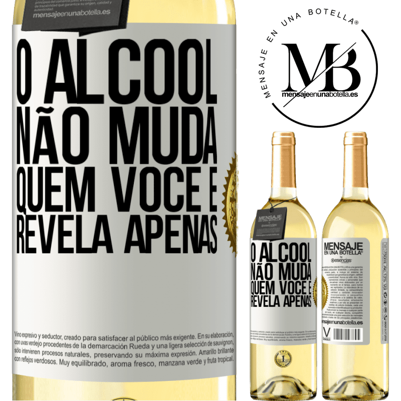 29,95 € Envio grátis | Vinho branco Edição WHITE O álcool não muda quem você é. Revela apenas Etiqueta Branca. Etiqueta personalizável Vinho jovem Colheita 2025 Verdejo