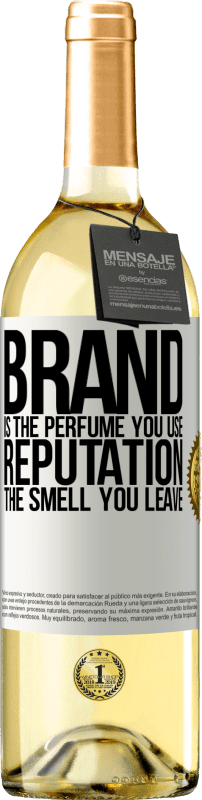 29,95 € | 白ワイン WHITEエディション ブランドは使用する香水です。評判、あなたが残す匂い ホワイトラベル. カスタマイズ可能なラベル 若いワイン 収穫 2023 Verdejo