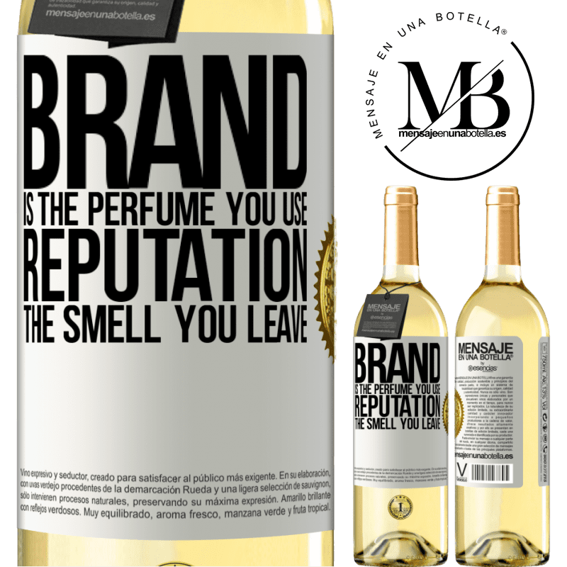 29,95 € Free Shipping | White Wine WHITE Edition Brand is the perfume you use. Reputation, the smell you leave White Label. Customizable label Young wine Harvest 2023 Verdejo