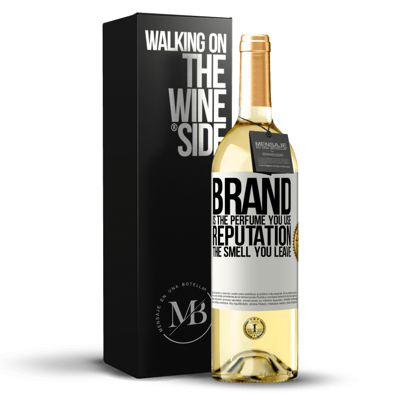 29,95 € 免费送货 | 白葡萄酒 WHITE版 品牌是您使用的香水。声誉，你留下的气味 白标. 可自定义的标签 青年酒 收成 2023 Verdejo