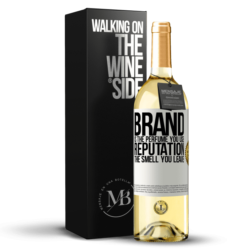 29,95 € Free Shipping | White Wine WHITE Edition Brand is the perfume you use. Reputation, the smell you leave White Label. Customizable label Young wine Harvest 2024 Verdejo